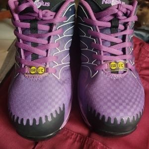 Nautilus Women's Slip Resistant Athletic Work Shoes Composite Toe Purple 7.5 M
